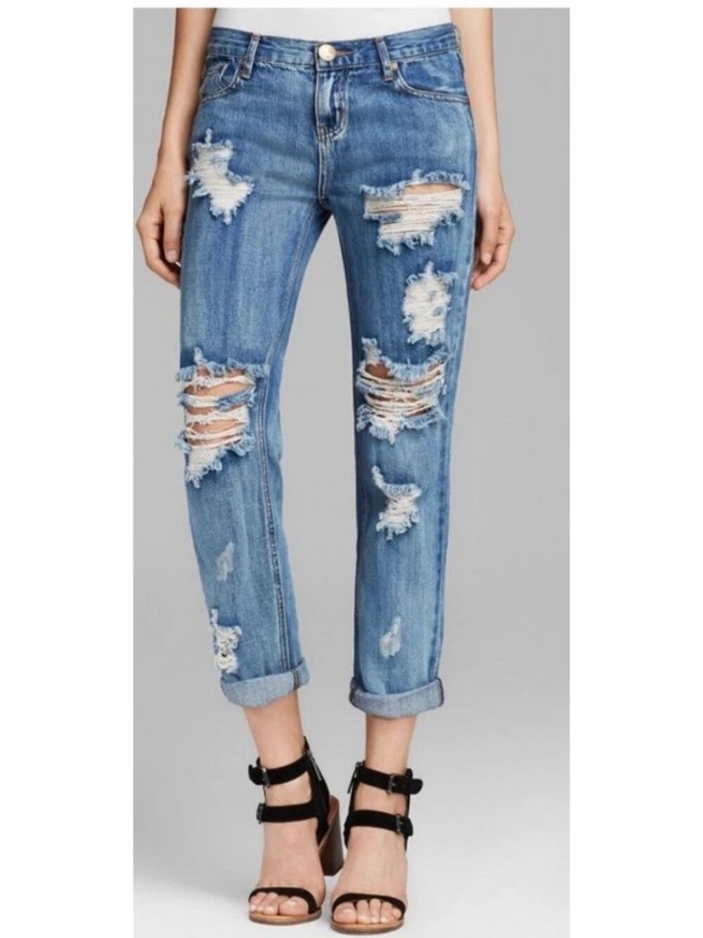 ONE By One Teaspoon Awesome Baggies Distressed Tapered Leg Denim Jeans SIZE 25
